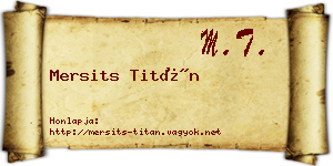 Mersits Titán névjegykártya